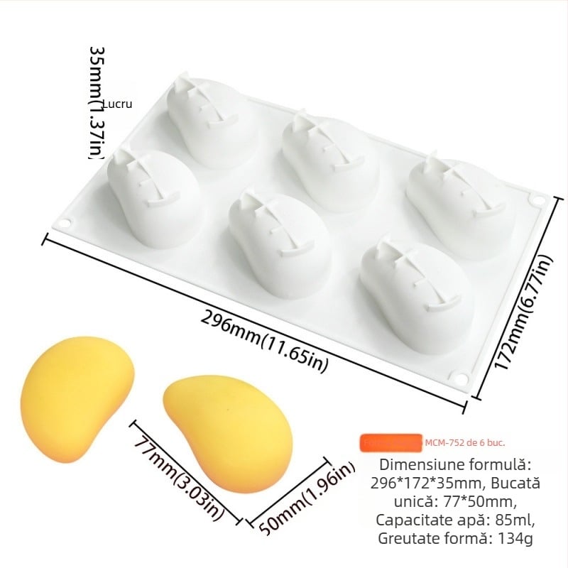 Formă pentru prăjituri din silicon – 15 piese, mousse de fructe, formă neregulată, ambalare individuală