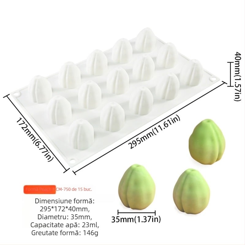 Formă pentru prăjituri din silicon – 15 piese, mousse de fructe, formă neregulată, ambalare individuală