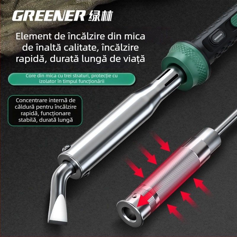 GREENER/Green Forest Set de lipire electrică pentru uz casnic, putere înaltă pentru sudură industrială, pistol de lipit multifunctional