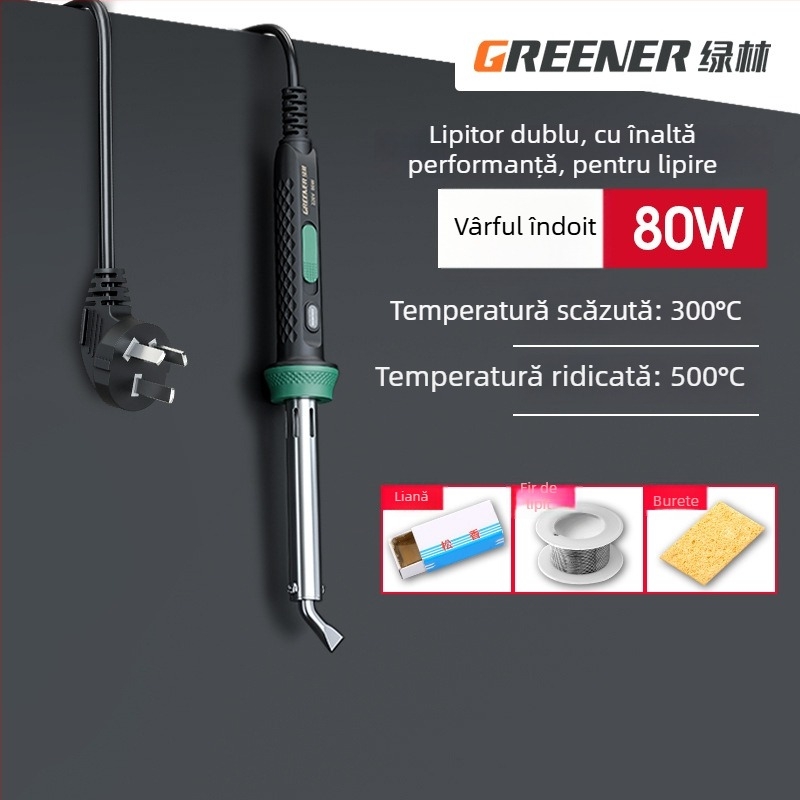 GREENER/Green Forest Set de lipire electrică pentru uz casnic, putere înaltă pentru sudură industrială, pistol de lipit multifunctional