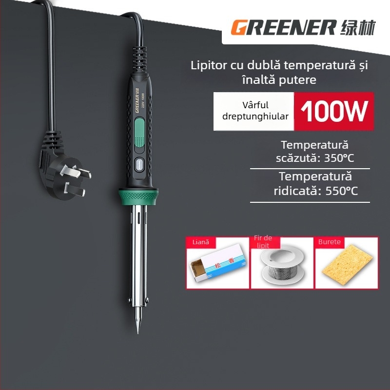 GREENER/Green Forest Set de lipire electrică pentru uz casnic, putere înaltă pentru sudură industrială, pistol de lipit multifunctional