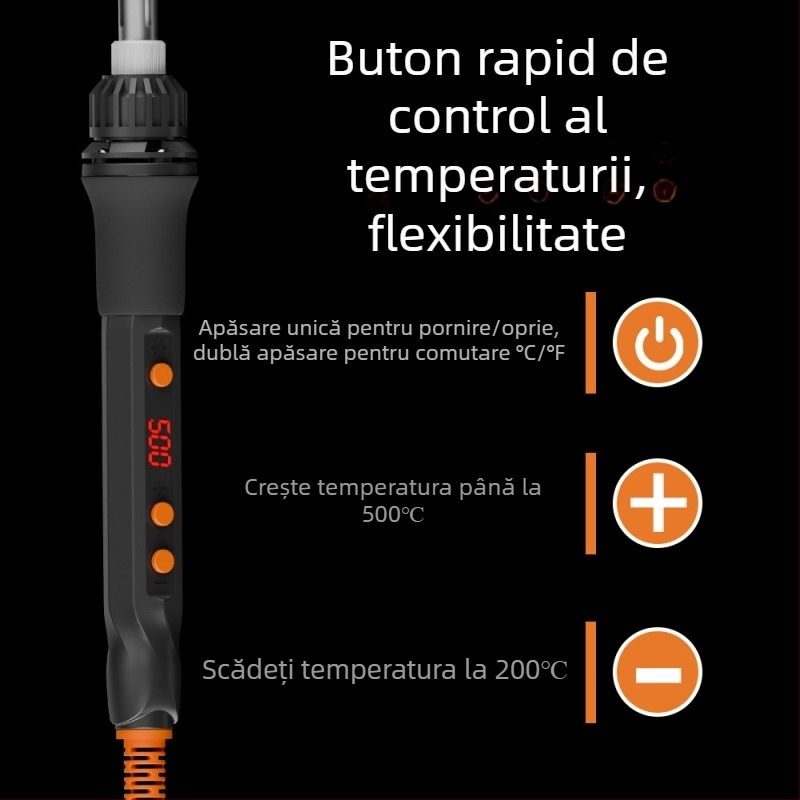 Fier de lipit electric cu element de încălzire ceramic, 220V, calitate profesională, pentru lipit, dezlipire, pirografie