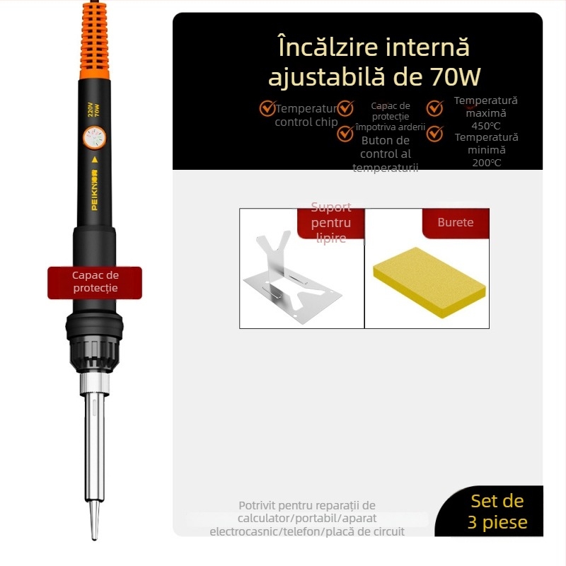 Fier de lipit electric cu element de încălzire ceramic, 220V, calitate profesională, pentru lipit, dezlipire, pirografie