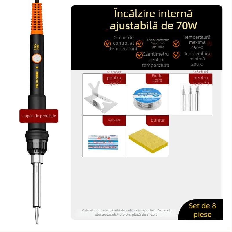 Fier de lipit electric cu element de încălzire ceramic, 220V, calitate profesională, pentru lipit, dezlipire, pirografie
