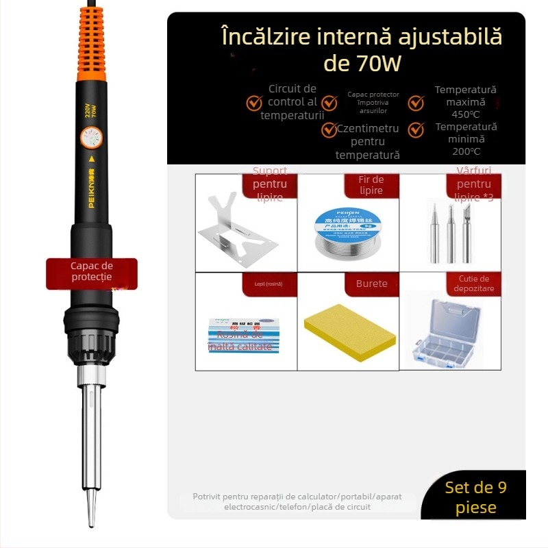 Fier de lipit electric cu element de încălzire ceramic, 220V, calitate profesională, pentru lipit, dezlipire, pirografie