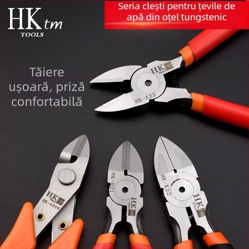 Clește diagonale HK, material: oțel wolfram, greutate 0.3, diametru tăiere 0.6, potrivit pentru fier/otel/plastic