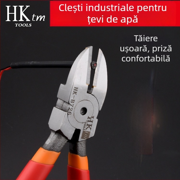 Clește diagonale HK, material: oțel wolfram, greutate 0.3, diametru tăiere 0.6, potrivit pentru fier/otel/plastic