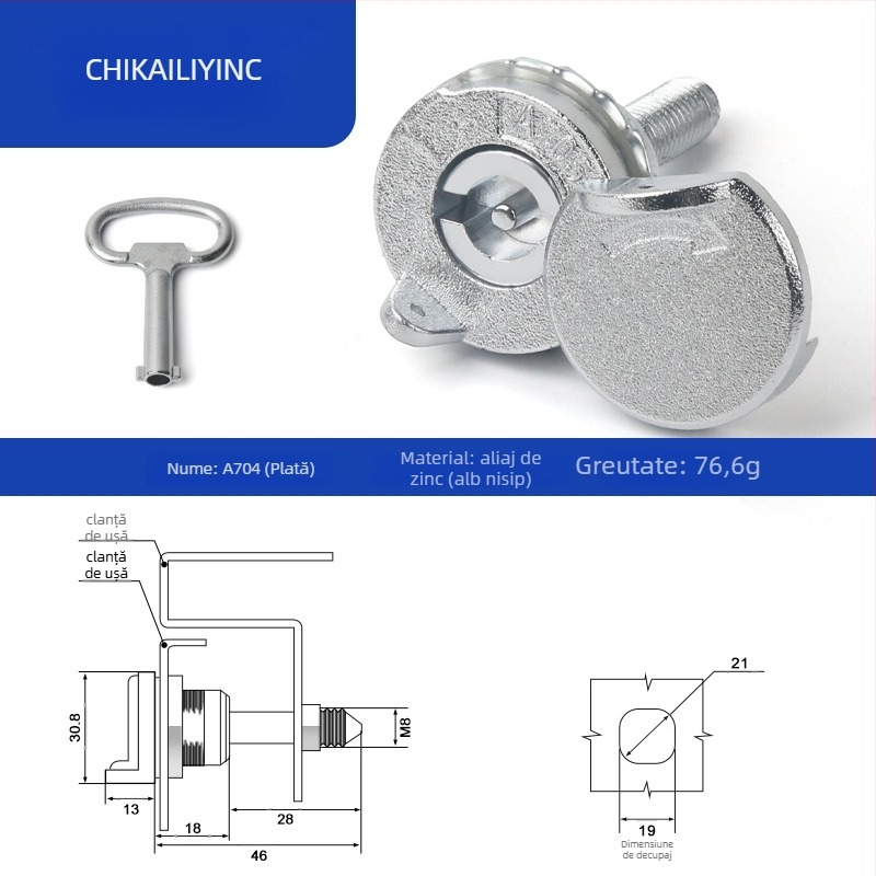 A705 lacăt limbă pentru cutie de distribuție exterioră – cilindru încuietor, aliaj de zinc, universal pentru cutii, design modern
