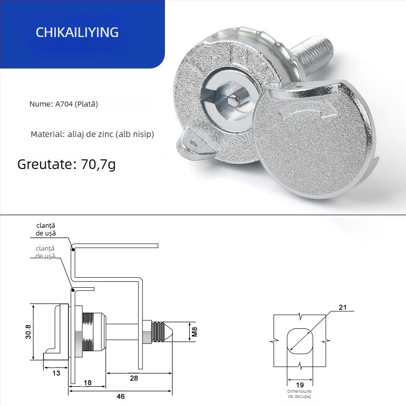 A705 lacăt limbă pentru cutie de distribuție exterioră – cilindru încuietor, aliaj de zinc, universal pentru cutii, design modern