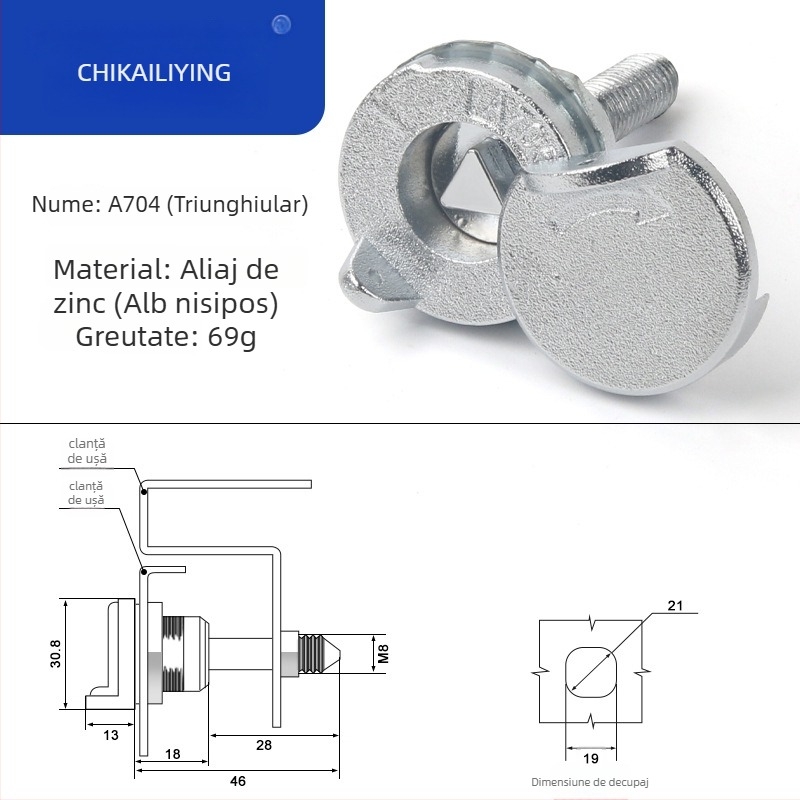 A705 lacăt limbă pentru cutie de distribuție exterioră – cilindru încuietor, aliaj de zinc, universal pentru cutii, design modern