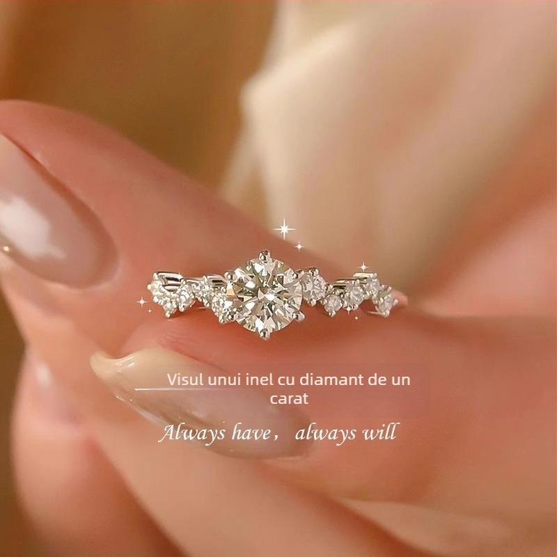 Inel geometric, material cu zirconiu de cupru, placare electrolitică, stil ușor lux, pentru femei