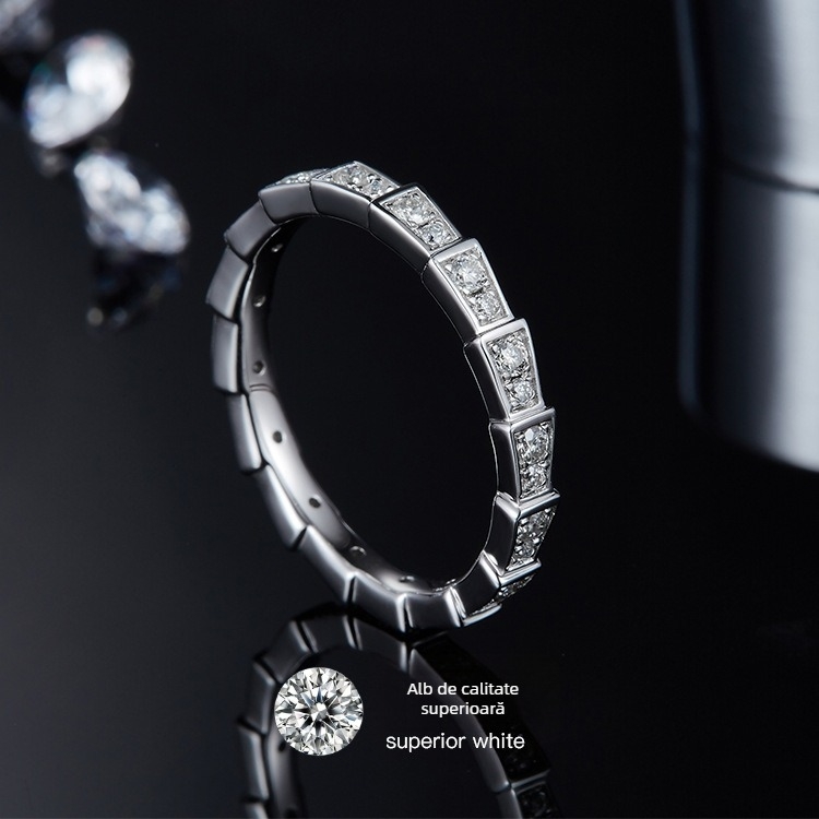 Inel Moissanite 0,50 ct, argint 925, tratament Seiko, Unisex, Stil personal