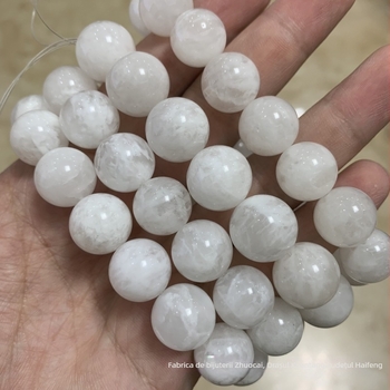 Brățară cu mărgele Snowflake Ghost Crystal – Naturală, Unisex (Material: Snowflake Ghost; Finisaj: Lustruit; Mărgele: 17)