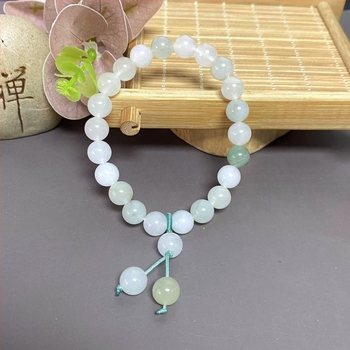 Brățară | Tianshan Cui, mărgele circulare, Stil oriental pastoral, Unisex, Personalizare DIY | (Material: Tianshan Cui; Formă: Mărgele circulare; Stil: Oriental pastoral; Procesare: Șlefuire și lustruire; Număr bucăți: 25)