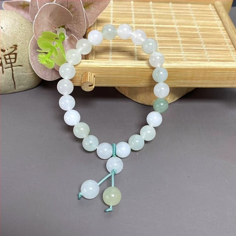 Brățară | Tianshan Cui, mărgele circulare, Stil oriental pastoral, Unisex, Personalizare DIY | (Material: Tianshan Cui; Formă: Mărgele circulare; Stil: Oriental pastoral; Procesare: Șlefuire și lustruire; Număr bucăți: 25)