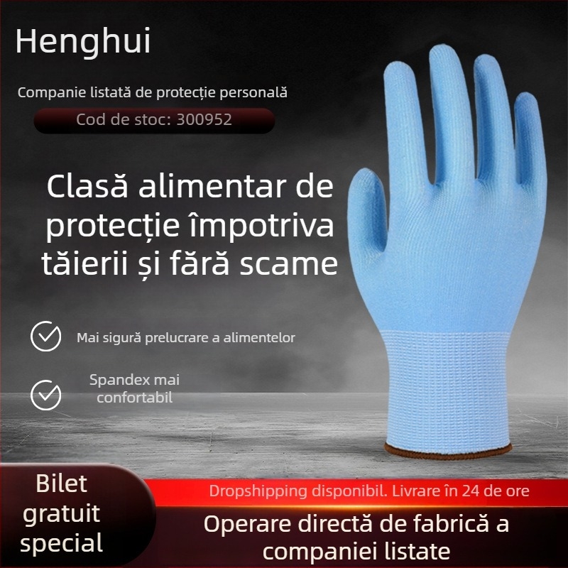 Mănuși anti-tăiere HPPE, pentru prelucrarea alimentelor – Henghui, anti-cut și rezistente la uz