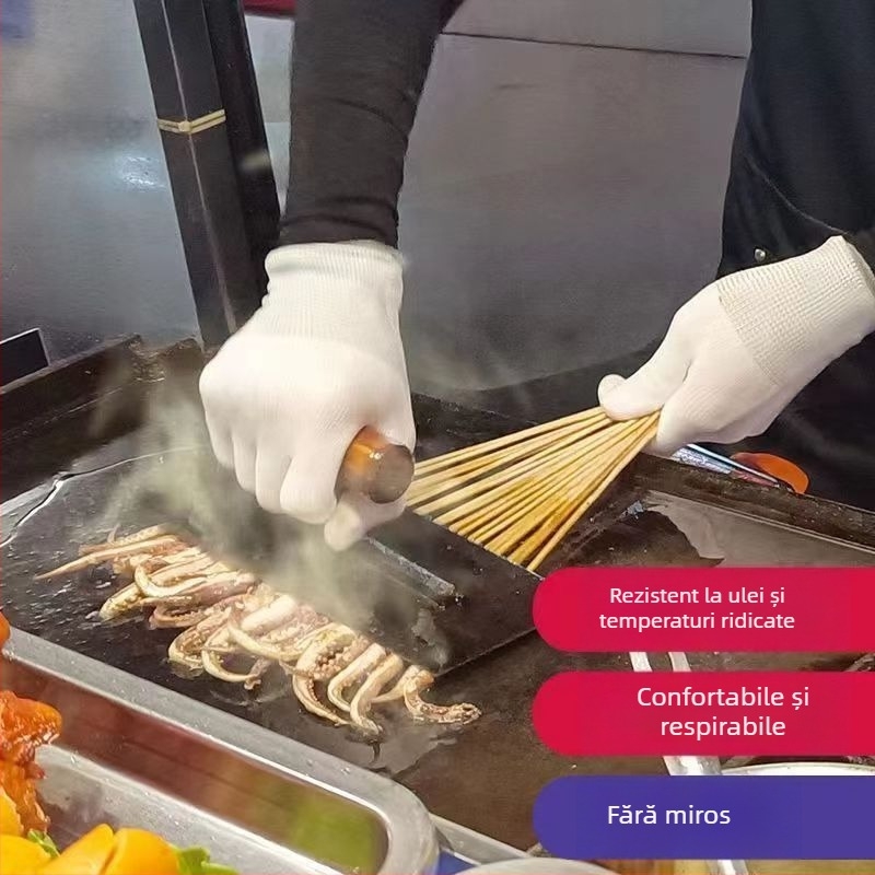 Mănuși pentru grătar, nylon, rezistente la căldură, protecție la stropi de ulei