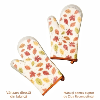 Mănuși de cuptor din silicon cu căptușeală din material textil, rezistente la temperaturi înalte, antiderapante, pentru coacere