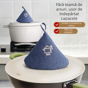 Set de accesorii termice pentru bucătărie: mănuși anti-arzire, protecție antiaderentă pentru mânerul oalei, capac de oală, protecție pentru mâner, clips izolant termic pentru cuptor și microunde