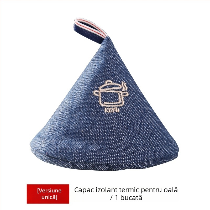 Set de accesorii termice pentru bucătărie: mănuși anti-arzire, protecție antiaderentă pentru mânerul oalei, capac de oală, protecție pentru mâner, clips izolant termic pentru cuptor și microunde