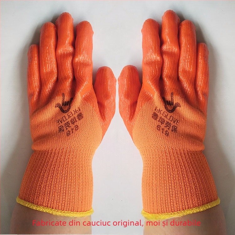 Mănuși de lucru Lu Kun, PVC dipte, țesătură terry, antiderapante, rezistente la uzură, calde