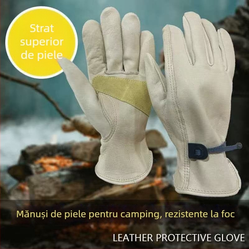Mănuși de sudură din piele de vițel, rezistente la abraziune, anti-arzuri, moi și îngroșate (Brand: Other; Function: Other; Weight: Consultation; Scope: Work)