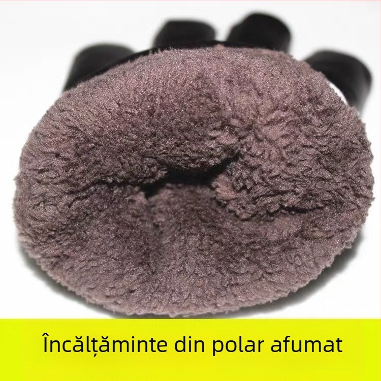 Mănuși de iarnă pentru bărbați, cu căptușeală de fleece, din bumbac, anti-alunecare și rezistente