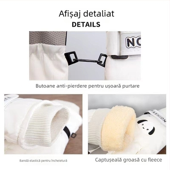 Mănuși pentru ciclism și iarnă pentru femei, rezistente la vânt, impermeabile, cu touchscreen, amestec bumbac-ice silk