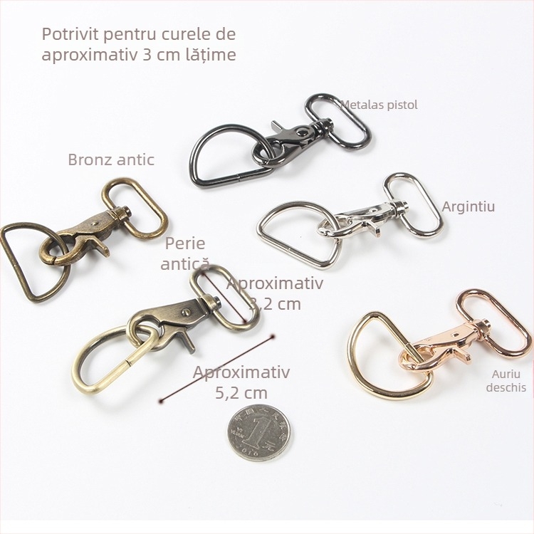 Carabină metalică cu inel D pentru genți – accesorii hardware DIY, cod produs Hywxkkkswwtewk