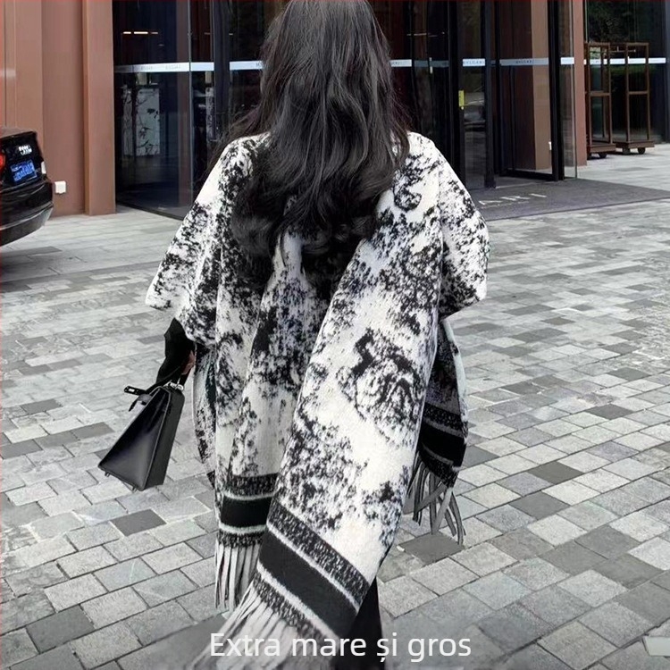 Șal pentru femei — mătase cu imprimeu floral, stoc disponibil, lansare iarnă 2025, fără prelucrare, potrivit pentru primăvară