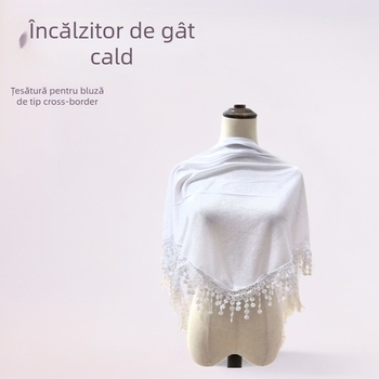 Șal triunghiular din poliester, culoare solidă, anti-praf, țesătură simplă, potrivit pentru toate sezoanele