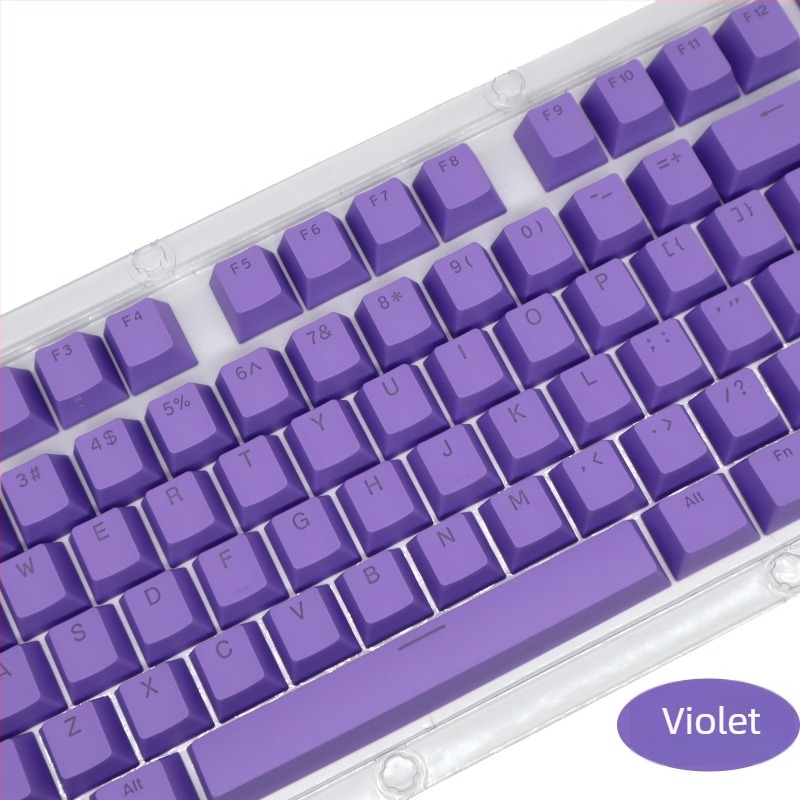 Set capace ABS pentru 104 taste, pentru tastatură mecanică, injecție bicoloră, caractere transparente, compatibilitate universală