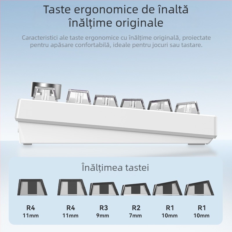 Readson Capace de taste PC transparente pentru tastatură mecanică cu imprimare UV, șlefuire frontală, transparență pe patru laturi, RGB