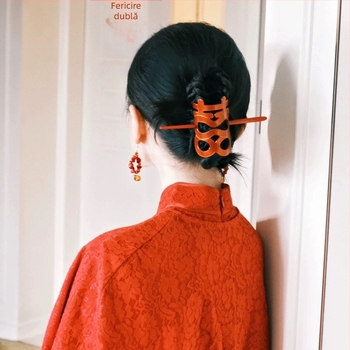 Clamă de păr acrilică, stil nou chinezesc, design geometric, personalizare disponibilă – accesorii pentru păr pentru nuntă