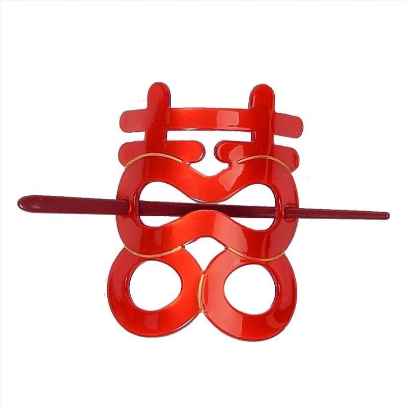 Clamă de păr acrilică, stil nou chinezesc, design geometric, personalizare disponibilă – accesorii pentru păr pentru nuntă