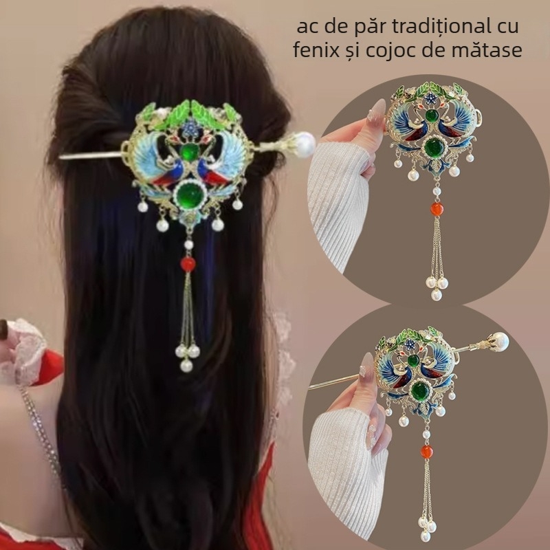 Accesorii pentru cap: agrafă de păr Phoenix, stil național, din aliaj, electroplacare