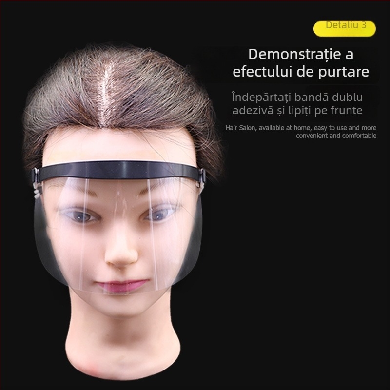 Protecție facială de unică folosință pentru tuns, din PET, 0.075 mm, protecție anti-spargere a părului, pachet 50 de bucăți, potrivit pentru saloane de coafură