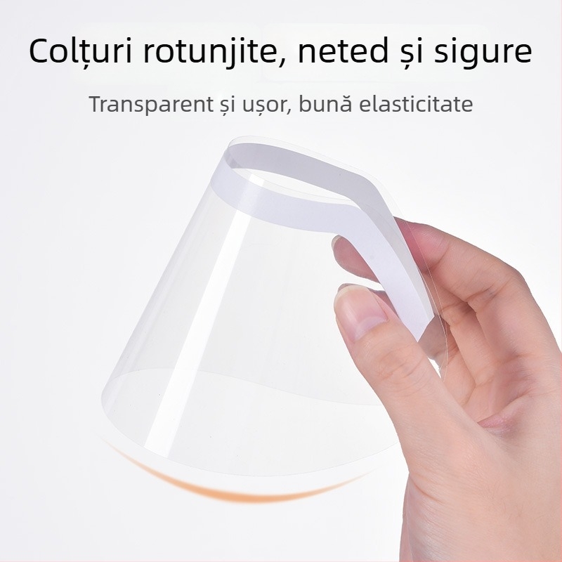 Vizieră facială transparentă, de unică folosință, pentru coafură, PVC; potrivire universală; acoperă fața și ochii; grosime moderată
