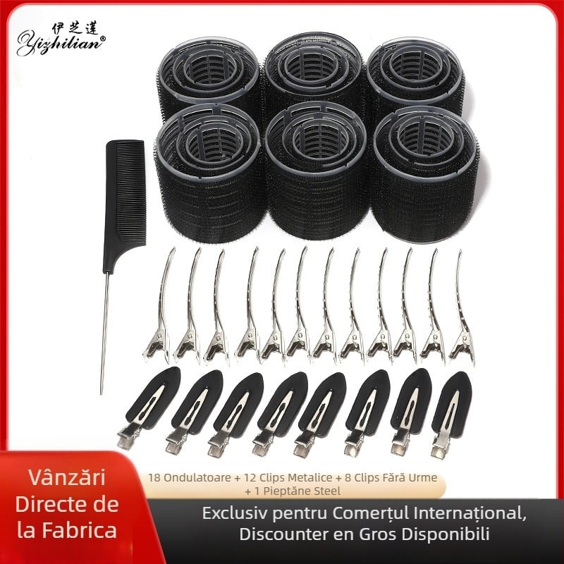 Set role autoadezive pentru păr Ezhilian - cilindri de curling din nailon PP, cu Velcro, fără călcare