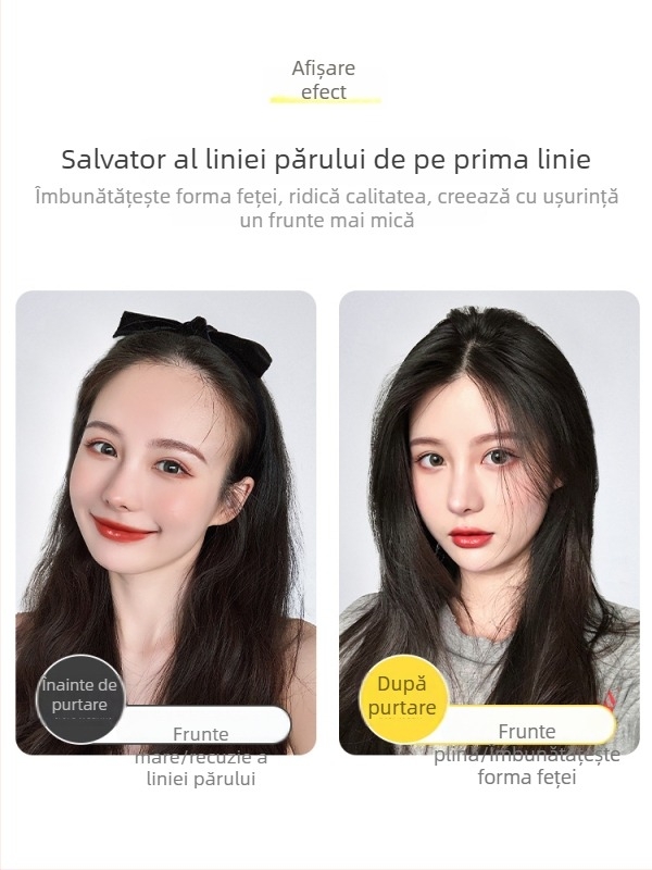 Piesă de păr reală pentru linia părului și frunte — breton invizibil ultra-subțire