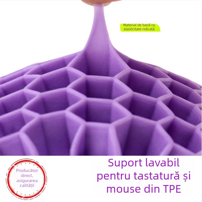 Suport pentru încheietura mâinii la tastatură și mouse – din TPE, design dublu cu cavitate, pentru birou, rezistent la apă, antiderapant, uzură, ușor de curățat