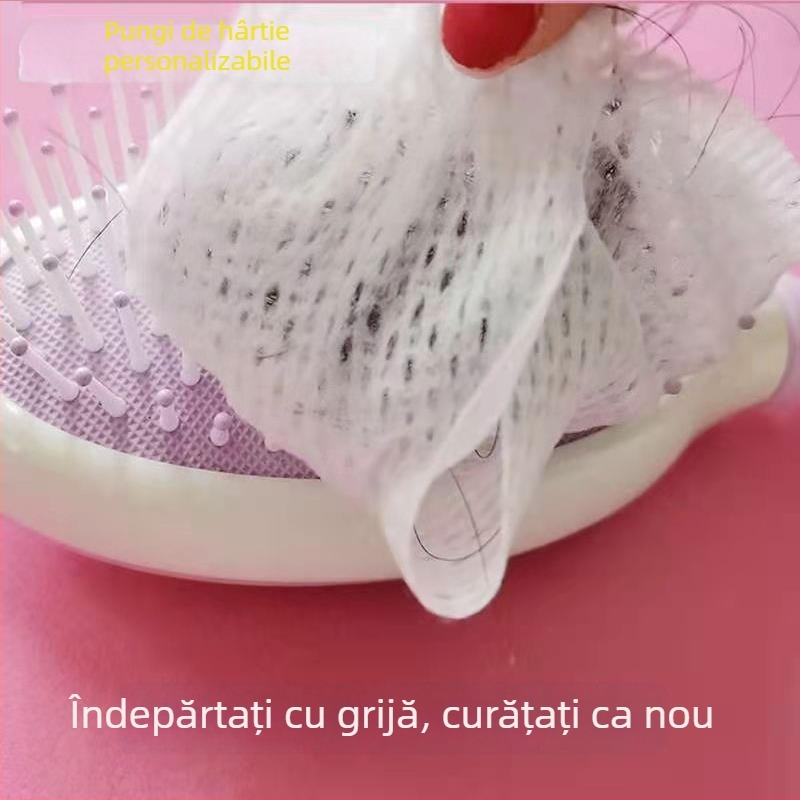 Curățător pentru pieptene cu pernă de aer – plasă de curățare din material nețesut, hârtie de protecție pentru păr, delicat, nu deteriorează părul