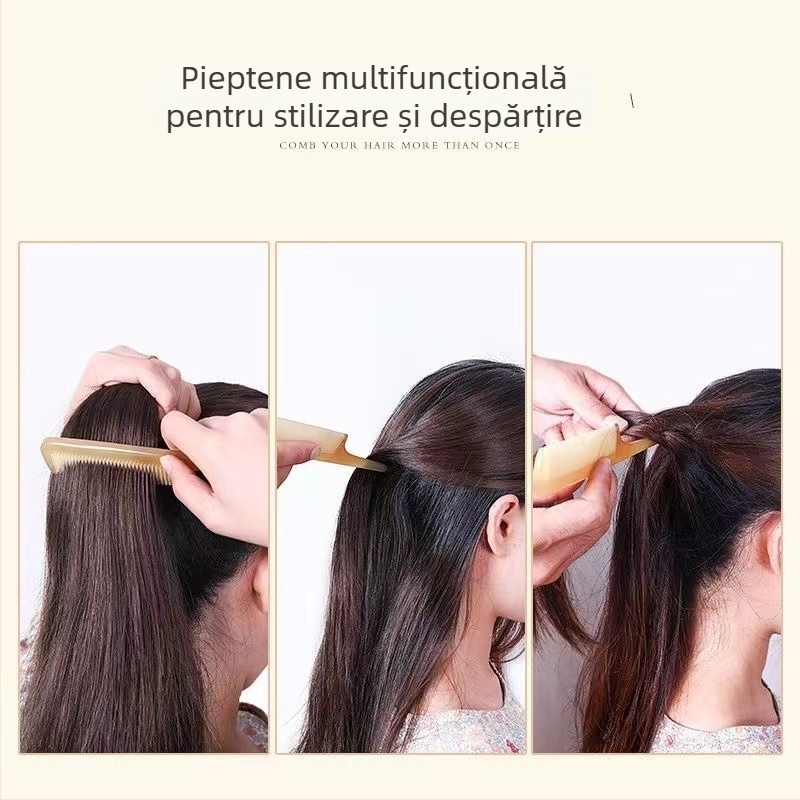 Pieptene din corn pentru copii și fete, anti-statice, delicat cu părul, potrivit pentru împletit, cu pernă de aer (Categorie: pieptene cu pernă de aer; Material: corn; Brand: Can be combed; Importat: Nu; Origine: Fuzhou)