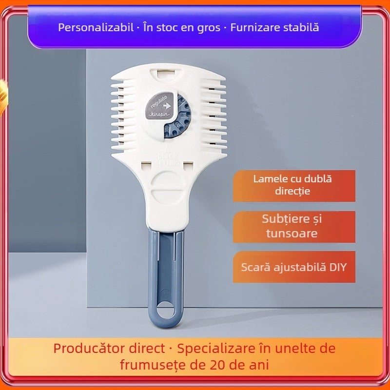 Pieptene pentru subțierea și tunsul părului acasă — ABS + oțel inoxidabil, etichetă privată licențiată, uz casnic