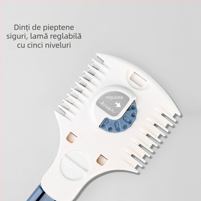 Pieptene pentru subțierea și tunsul părului acasă — ABS + oțel inoxidabil, etichetă privată licențiată, uz casnic