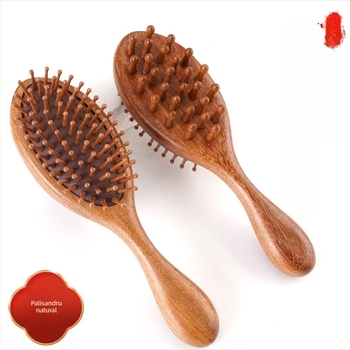 Pieptene din santal cu pernă de aer, pentru îngrijirea scalpului