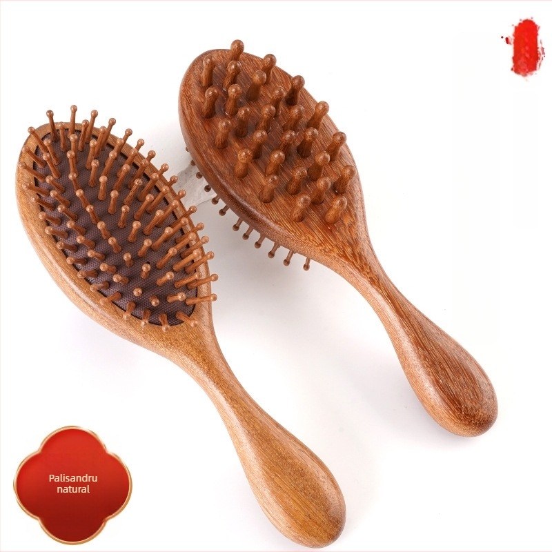 Pieptene din santal cu pernă de aer, pentru îngrijirea scalpului