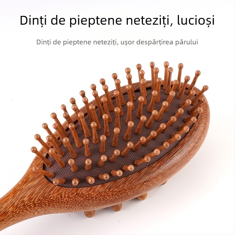 Pieptene din santal cu pernă de aer, pentru îngrijirea scalpului