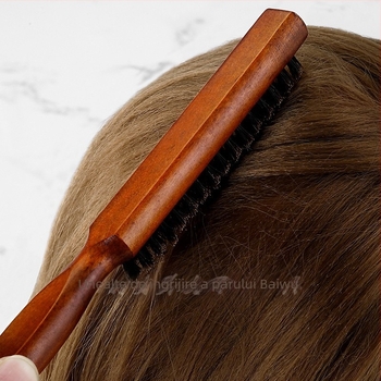 Pieptene pentru păr – Bai Yunzi, Pig Mane + Lemn solid, Origine locală, Fără personalizare