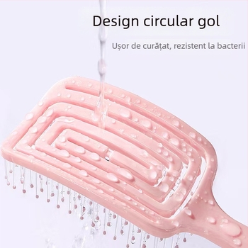 Pieptene de masaj pentru păr cu pernă de aer, design pătrat gol, plastic